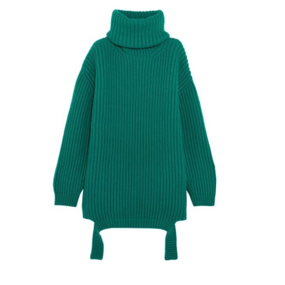 Balenciaga Emerald Green Oversized Turtleneck Sweater